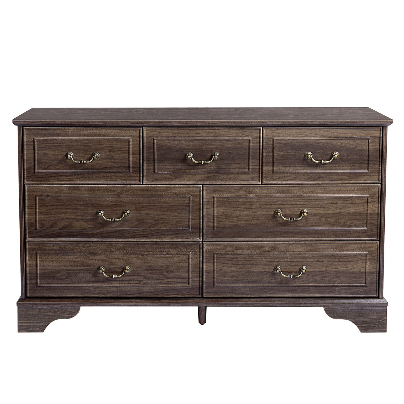 Brown P2 MDF 137x40x80CM 3 - layer 7 - drawer Chest Of Drawers 1pcs - Build a dream