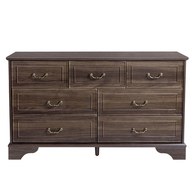 Brown P2 MDF 137x40x80CM 3 - layer 7 - drawer Chest Of Drawers 1pcs - Build a dream