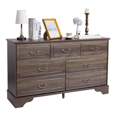 Brown P2 MDF 137x40x80CM 3 - layer 7 - drawer Chest Of Drawers 1pcs - Build a dream