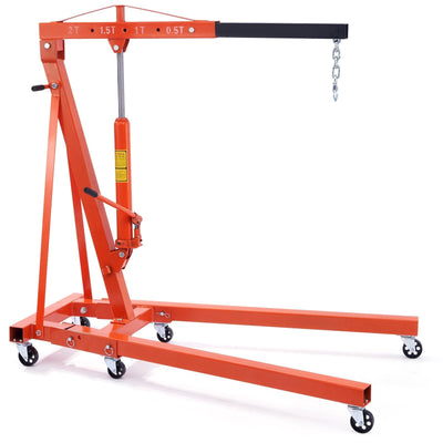 VEVOR Hydraulic Engine Hoist With Lever, 2 Ton 4400 LBS Heavy - duty Cherry Picker Shop Crane, Foldable Engine Crane And Engine Hoist Leveler For Auto Repair, Motors, Weights Lifting, Loading - Build a dream