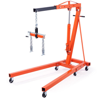VEVOR Hydraulic Engine Hoist With Lever, 2 Ton 4400 LBS Heavy - duty Cherry Picker Shop Crane, Foldable Engine Crane And Engine Hoist Leveler For Auto Repair, Motors, Weights Lifting, Loading - Build a dream