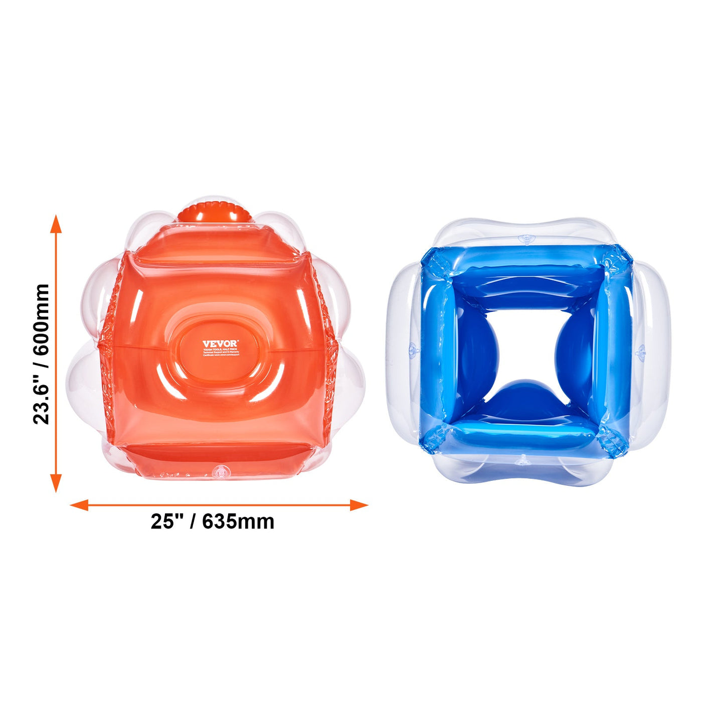 VEVOR Inflatable Bumper Balls 2 - Pack, 2FT 0.6M Body Sumo Zorb Balls For Kids, Durable PVC Human Hamster Bubble Balls For Child Outdoor Team Gaming Play, Bumper Bopper Toys For Playground, Yard, Park - Build a dream