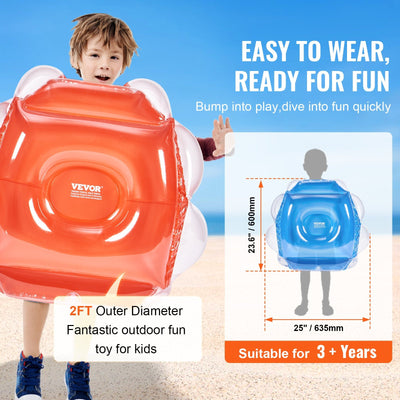 VEVOR Inflatable Bumper Balls 2 - Pack, 2FT 0.6M Body Sumo Zorb Balls For Kids, Durable PVC Human Hamster Bubble Balls For Child Outdoor Team Gaming Play, Bumper Bopper Toys For Playground, Yard, Park - Build a dream