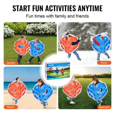 VEVOR Inflatable Bumper Balls 2 - Pack, 2FT 0.6M Body Sumo Zorb Balls For Kids, Durable PVC Human Hamster Bubble Balls For Child Outdoor Team Gaming Play, Bumper Bopper Toys For Playground, Yard, Park - Build a dream